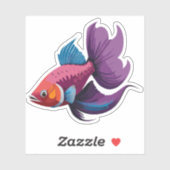 Schattigee man bèta vis Cartoon karakter Sticker (Vel)