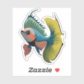 Schattigee man bèta vis Cartoon karakter Sticker (Vel)