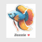 Schattigee man bèta vis Cartoon karakter Sticker (Vel)