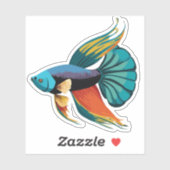 Schattigee man bèta vis Cartoon karakter Sticker (Vel)