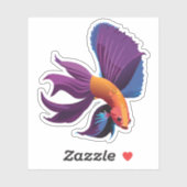 Schattigee man bèta vis Cartoon karakter Sticker (Vel)