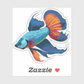 Schattigee man bèta vis Cartoon karakter Sticker (Vel)