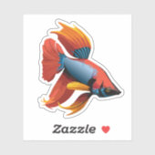 Schattigee man bèta vis Cartoon karakter Sticker (Vel)