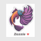 Schattigee man bèta vis Cartoon karakter Sticker (Vel)