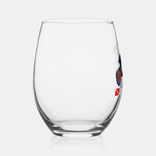 Schattigee mandarijn vis paar uitsparing wijnglas zonder voet (Rechts)