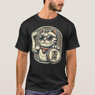 Schattigee  Maneki Neko Lucky Cat, Succes Geld T-shirt