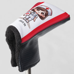 Schattigee Manga Verpleegster met Bruin Haar Bruin Golfheadcover