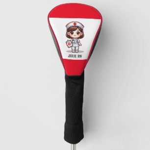 Schattigee Manga Verpleegster met Bruin Haar Bruin Golfheadcover