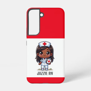 Schattigee Manga Zwarte Verpleegster Bruin Haar en Samsung Galaxy Hoesje