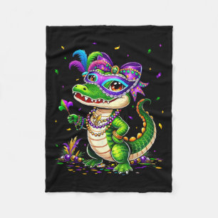 Schattigee Mardigator Mardi Gras Alligator Kostuum Fleece Deken