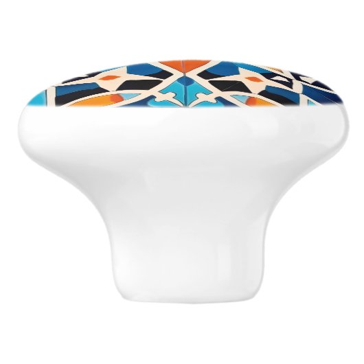 Schattigee Marokkaanse faux tegel stijl Keramische Knop (Zijkant)