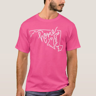 Schattigee Maryland Home State Outline Sticker T-shirt