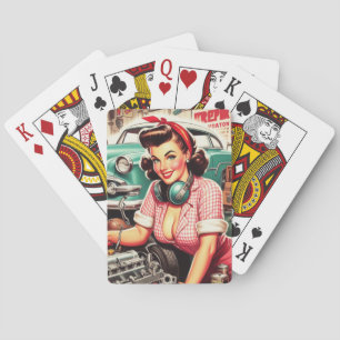 Schattigee Mechanische Pin-up Pokerkaarten