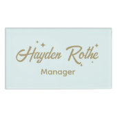 Schattigee medewerker van Retro Script Naambadge (Voorkant)