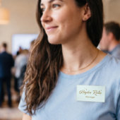 Schattigee medewerker van Retro Script Naambadge