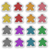 Schattigee Meeples Kleuren Board Game Karakter Spe Sticker (Voorkant)