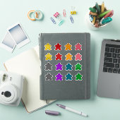 Schattigee Meeples Kleuren Board Game Karakter Spe Sticker (iPad Cover)