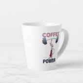 Schattigee Meerkat Coffee Power Gewichtheffen Cart Latte Mok (Rechterhoek)
