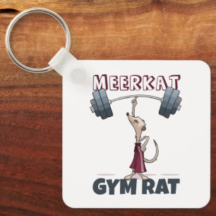 Schattigee Meerkat Gym Rat Grappige gewichtheffer  Sleutelhanger