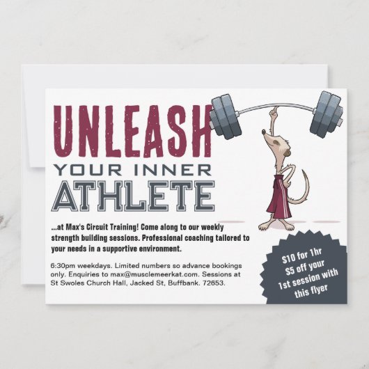 Schattigee Meerkat ontketenen uw innerlijke atleet Kaart (Voorkant)