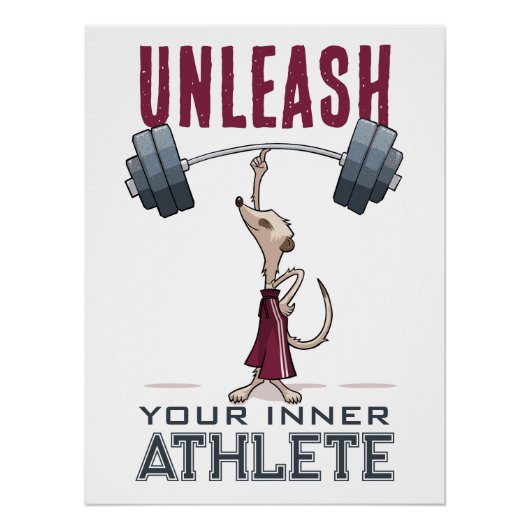 Schattigee Meerkat ontketenen uw innerlijke atleet Perfect Poster (Voorkant)