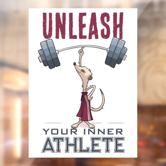 Schattigee Meerkat ontketenen uw innerlijke atleet Raamsticker (Vel 2)