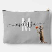 Schattigee Meerkat Waterverf Monogram Naam Etui (Achterkant)