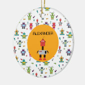 Schattigee Meerkleurige Robots Kinder Robot Custom Keramisch Ornament (Links)