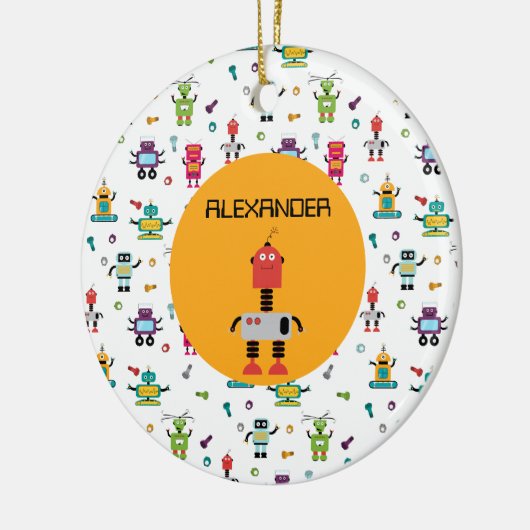 Schattigee Meerkleurige Robots Kinder Robot Custom Keramisch Ornament (Links)