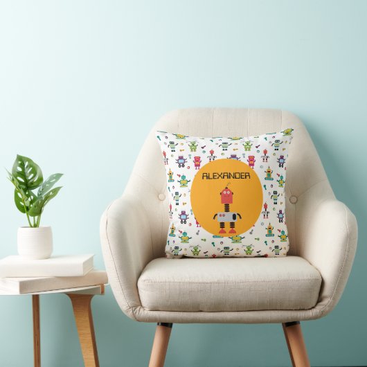 Schattigee Meerkleurige Robots Kinder Robot Custom Kussen (Stoel)