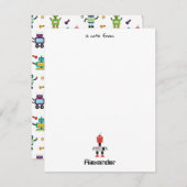 Schattigee Meerkleurige Robots Kinder Robot Custom Notitiekaartje (Voorkant / Achterkant)