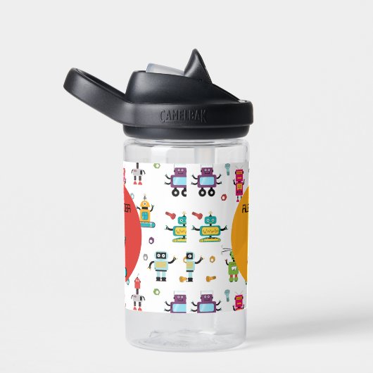 Schattigee Meerkleurige Robots Kinder Robot Custom Waterfles (Rechts)