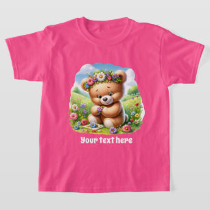 Schattigee meisjes aanpasbaar beer t-shirt