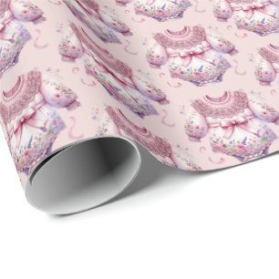 Schattigee meisjes bodysuit tegelpatroon cadeaupapier
