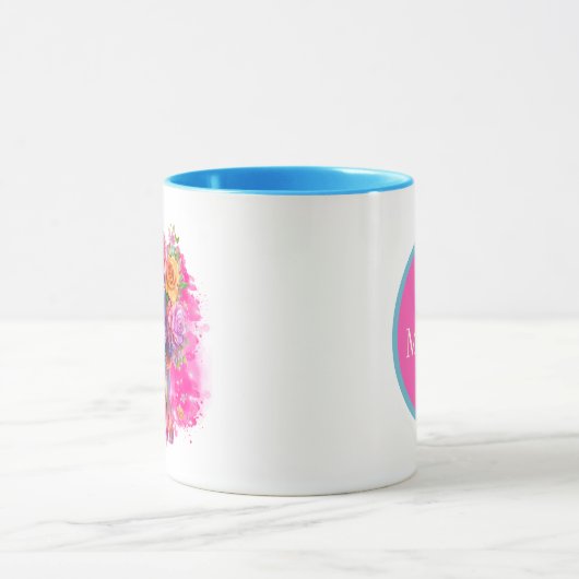 Schattigee meisjes eenhoorn toevoegen monogram cac mok (Midden)