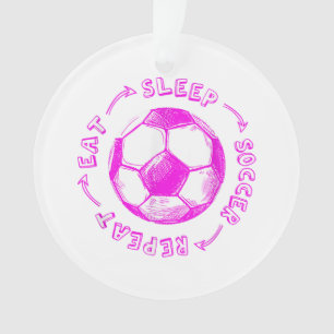 Schattigee Meisjes Eten Slaap Voetbal Herhaal - Je Ornament