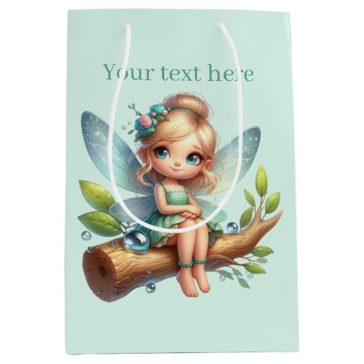 Schattigee meisjes feest fee aanpasbaar medium cadeauzakje (Voorkant)