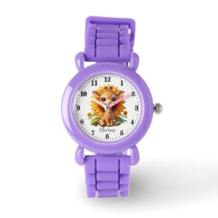 Schattigee meisjes giraffe naam toevoegen horloge