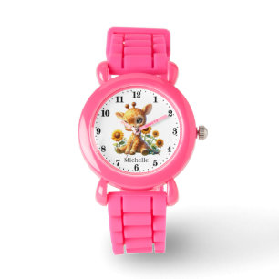 Schattigee meisjes giraffe naam toevoegen horloge