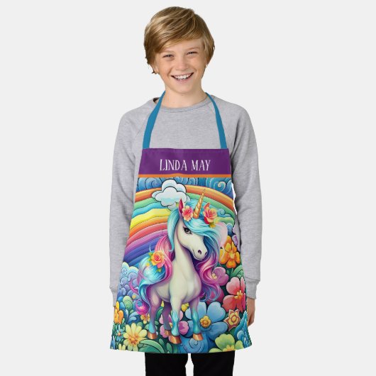 Schattigee meisjes kinder fantasie eenhoorn Voeg n Schort (Gedragen)