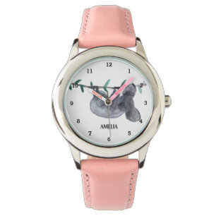 Schattigee Meisjes Koala Beer Dier Kinder Curious  Horloge