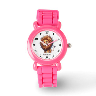 Schattigee meisjes leeuw toevoegen naam horloge