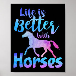 Schattigee meisjes paardrijden Shirt leven is bete Poster