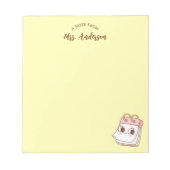 Schattigee meisjes retro leraar terug naar school notitieblok (Voorkant)