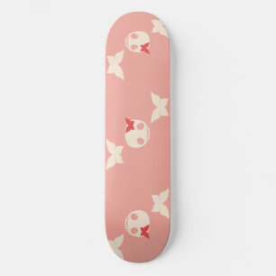 Schattigee meisjes Skatedeck met schedels en vlind Skateboard