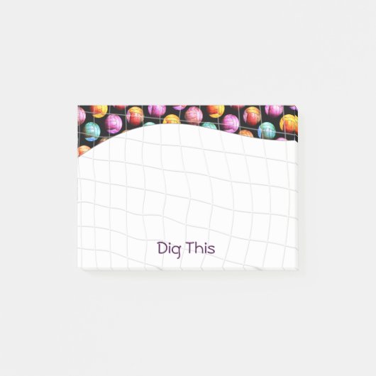 Schattigee Meisjes Volleybal Pop Art Pattern Post-it® Notes (Voorkant)