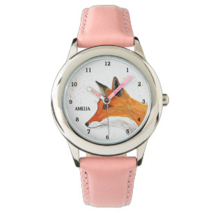 Schattigee Meisjes Vos Dier Kinder Wildlife Woodla Horloge