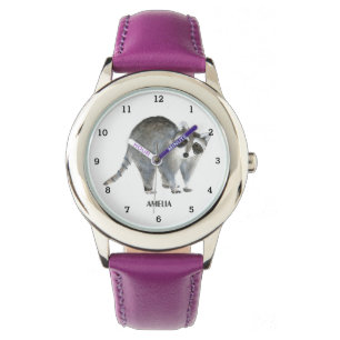 Schattigee Meisjes Wasbeer Dier Kinder Wildlife Wo Horloge