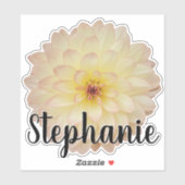 Schattigee meisjesbloem Monogram Naam Sticker (Vel)