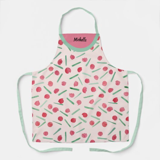 Schattigee Mellon Candy Cane Waterverf Schort (Voorkant)